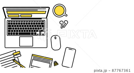 ビジネスワークスペースのベクターイラスト背景 87767361