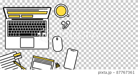 ビジネスワークスペースのベクターイラスト背景 87767361