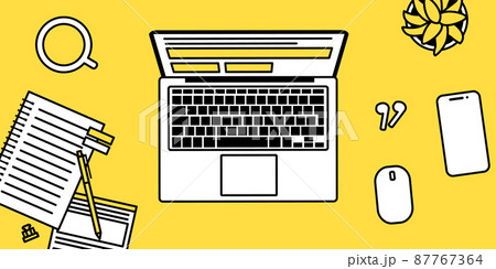 ビジネスワークスペースのベクターイラスト背景 87767364