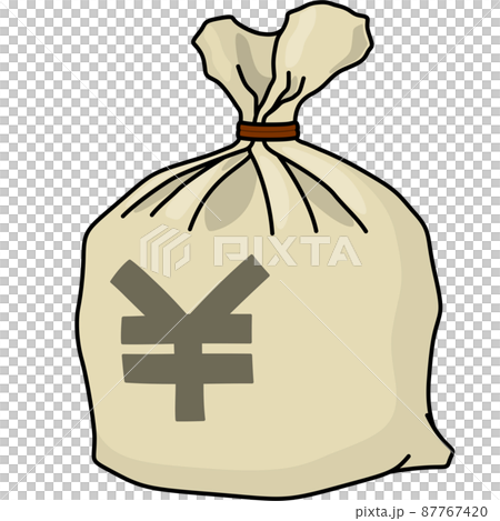 Hemp bag with Japanese yen (with outline) 87767420