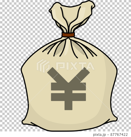 Hemp bag with Japanese yen (with outline) 87767422