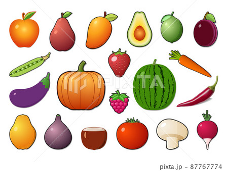 Vector vegetables and fruits. 87767774