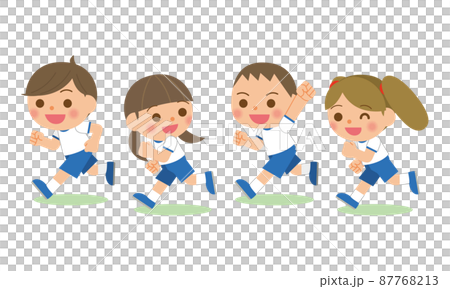 運動服で走る子供 87768213