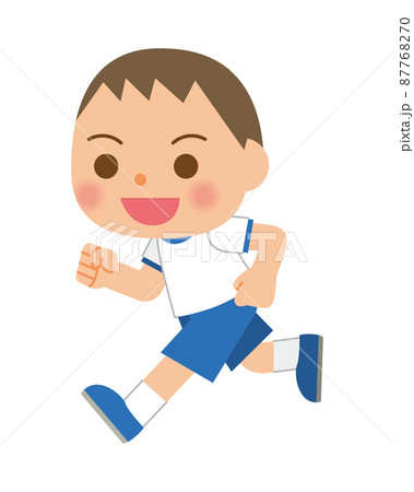 運動服で走る子供 87768270