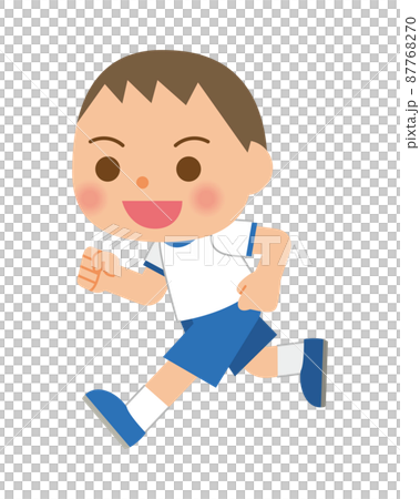 運動服で走る子供 87768270