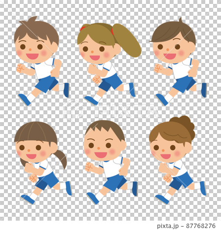 運動服で走る子供 運動服で走る子供 87768276
