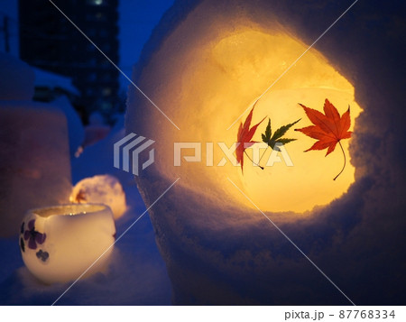 雪あかりの作品、冬のぬくもり 雪あかりの作品、冬のぬくもり 87768334