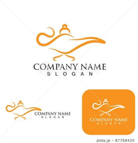 Magic lamp logo and icon vector image Magic lamp logo and icon vector image 87768420