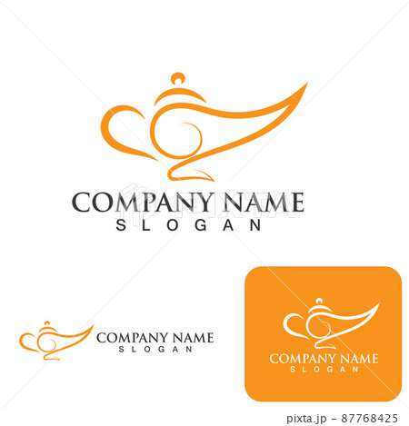 Magic lamp logo and icon vector image Magic lamp logo and icon vector image 87768425