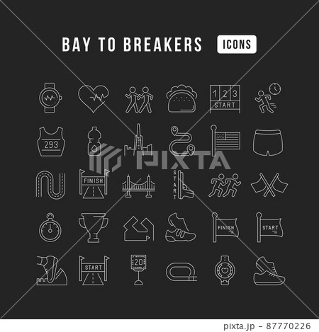 Bay to Breakers. Collection of perfectly thin icons for web design, app, and the most modern projects. The kit of signs for category Holidays. 87770226