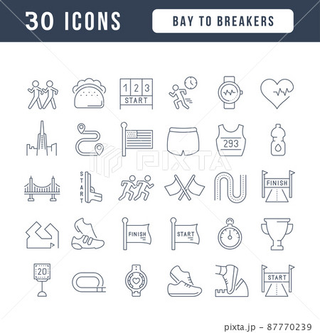 Bay to Breakers. Collection of perfectly thin icons for web design, app, and the most modern projects. The kit of signs for category Holidays. 87770239