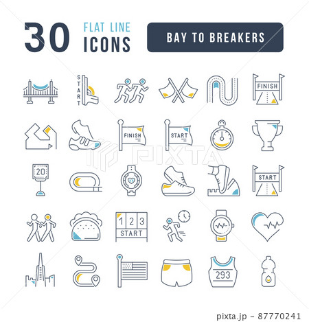 Bay to Breakers. Collection of perfectly thin icons for web design, app, and the most modern projects. The kit of signs for category Holidays. 87770241
