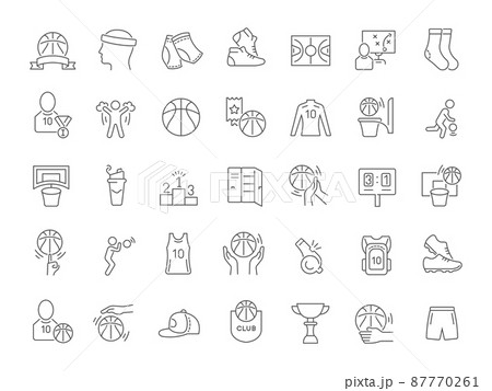 Set of vector line icons of basketball for modern concepts, web and apps. 87770261