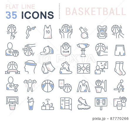 Set of vector line icons of basketball for modern concepts, web and apps. 87770266