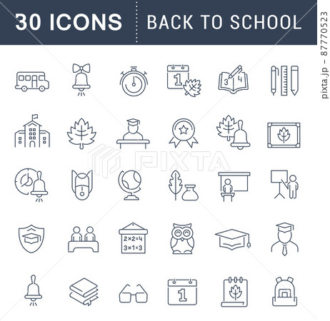 Set of vector line icons of back to school for modern concepts, web and apps. Set of vector line icons of back to school for modern concepts, web and apps. 87770523