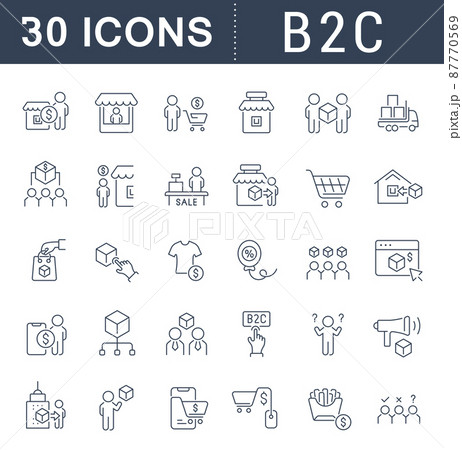 Set of vector line icons of b2c for modern concepts, web and apps. Set of vector line icons of b2c for modern concepts, web and apps. 87770569