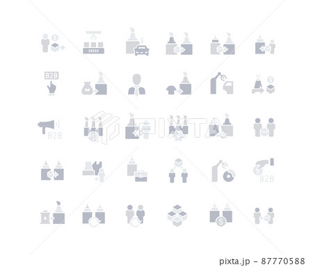 Collection simple icons of b2b on a white background. Modern gray shadows signs for websites, mobile apps, and concepts 87770588
