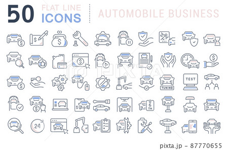 Set of vector line icons of automobile business for modern concepts, web and apps. Set of vector line icons of automobile business for modern concepts, web and apps. 87770655