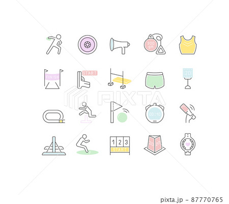 Set of vector line icon of sport of athletics for modern concepts, web and apps. 87770765