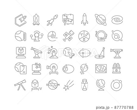 Astronomy. Collection of perfectly thin icons for web design, app, and the most modern projects. The kit of signs for category Education. 87770788