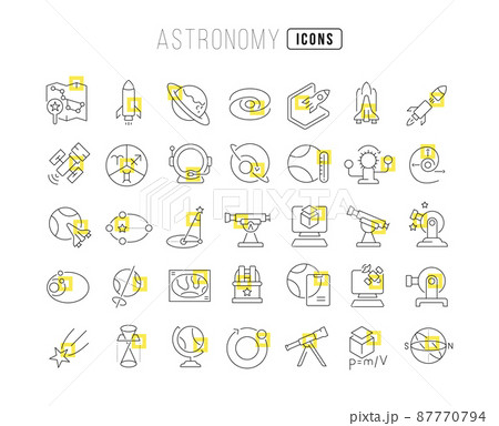 Astronomy. Collection of perfectly thin icons for web design, app, and the most modern projects. The kit of signs for category Education. 87770794