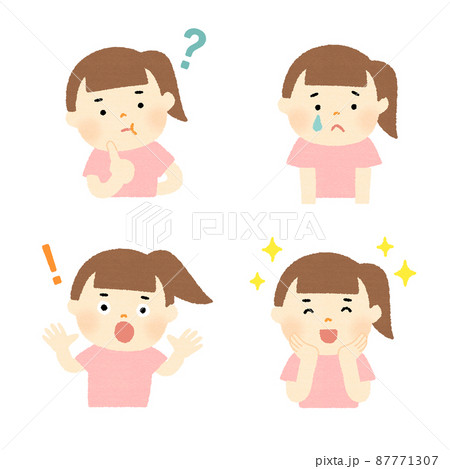困って悩んでびっくりして解決した女の子 困って悩んでびっくりして解決した女の子 87771307