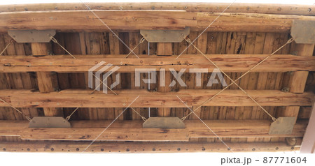 流れ橋の立派で複雑な構造 流れ橋の立派で複雑な構造 87771604