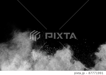 White powder explosion on black background. Colored cloud. Colorful dust explode. Paint Holi. White powder explosion on black background. Colored cloud. Colorful dust explode. Paint Holi. 87771991