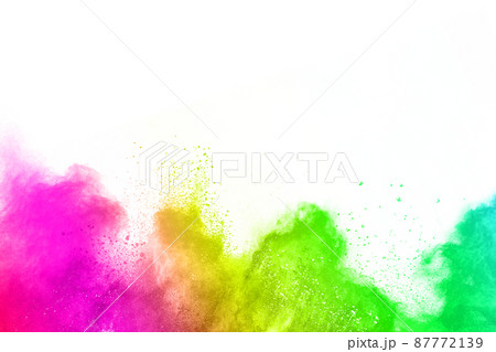 abstract powder splatted background. Colorful powder explosion on white background. 87772139