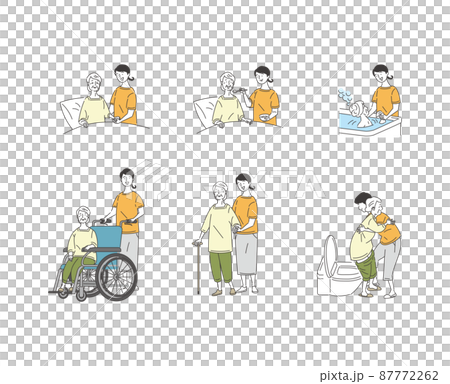 Women and elderly women and caregiving 87772262