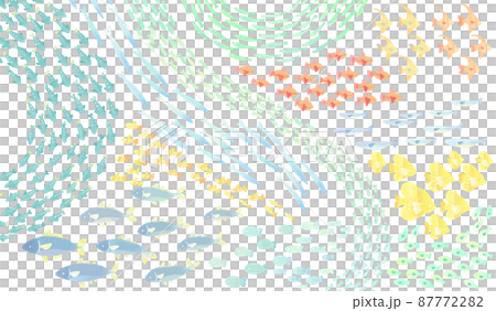 Marine set illustration of fish, small fish, school of fish 87772282