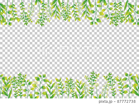 北欧風　黄緑の植物フレーム 87772738