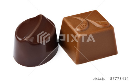 Chocolate sweets on a white background 87773414