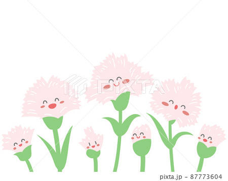 笑顔のカーネーション　線なし3 87773604