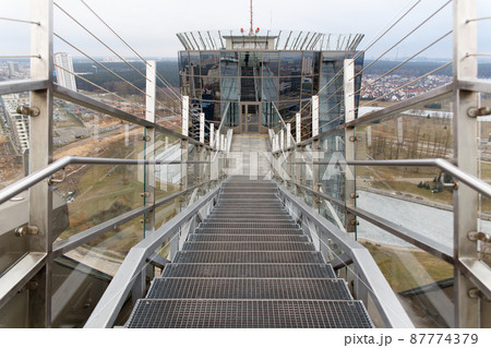View on stairs on observation deck of 23rd floor of National Library 87774379