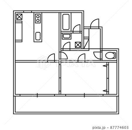 2LDKの間取り図 87774603
