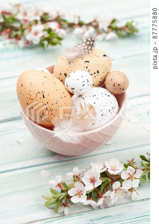 Easter eggs and cherry blossom Easter eggs and cherry blossom 87775880