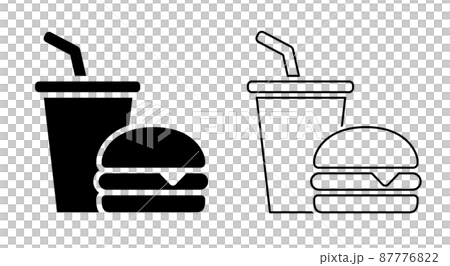 Food and drink icons hamburgers and drinks 87776822