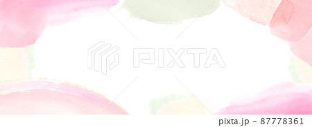 パステルなピンク色の水彩テクスチャのバナー 87778361