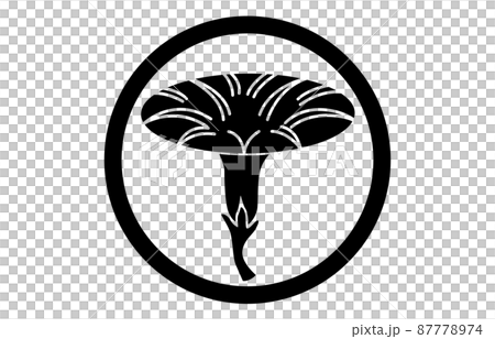 One morning glory in the middle circle of the Japanese family crest One morning glory in the middle circle of the Japanese family crest 87778974
