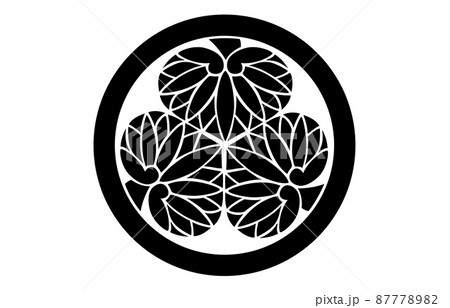 日本の家紋丸に三つ葵 87778982