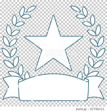 Laurel laurel wreath star text space margin dashed line 87780221