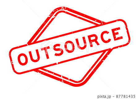 Grunge red outsource word rubber seal stamp on white background Grunge red outsource word rubber seal stamp on white background 87781435