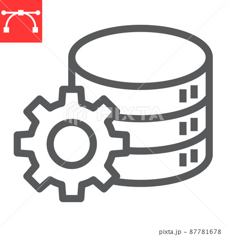 Database management line icon 87781678