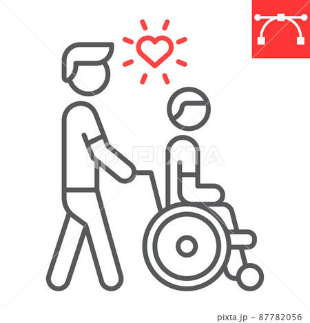 Disabled people help line icon 87782056