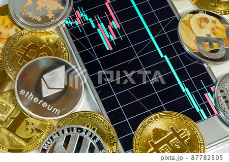 暗号資産、仮想通貨、ビットコイン、チャート 暗号資産、仮想通貨、ビットコイン、チャート 87782395