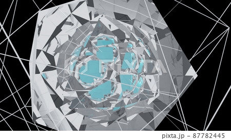 CG　中央に核がある原子構造 87782445