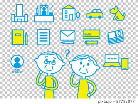 End-of-life related and elderly couple _ white blue yellow End-of-life related and elderly couple _ white blue yellow 87782877