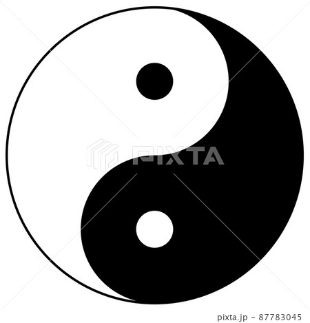 陰陽のマークです。太極図といいます。陰陽太極図、太陰大極図、陰陽魚ともいいます。 陰陽のマークです。太極図といいます。陰陽太極図、太陰大極図、陰陽魚ともいいます。 87783045