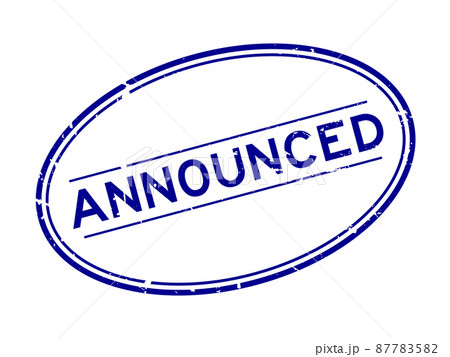 Grunge blue announced word oval rubber seal stamp on white background Grunge blue announced word oval rubber seal stamp on white background 87783582